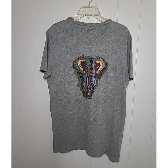 Banana Republic Vintage Tee TShirt Mens Size Medium Gray Elephant Graphic Cotton - Picture 1 of 8